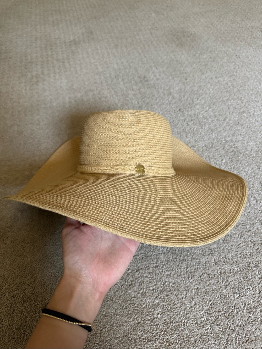 Melissa Odabash Wide-Brim Straw Sun Hat - Cream Tan